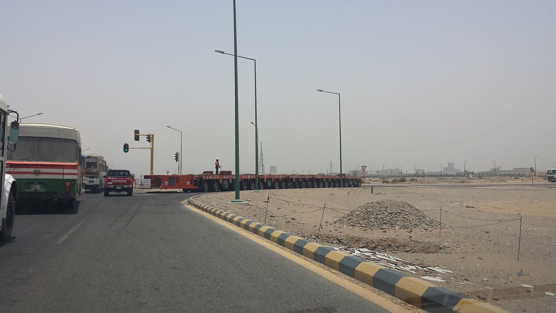 Heavy industrial equipment in Yanbu Al Sinaiyah industrial zone, site of SAMREF and YASREF refineries